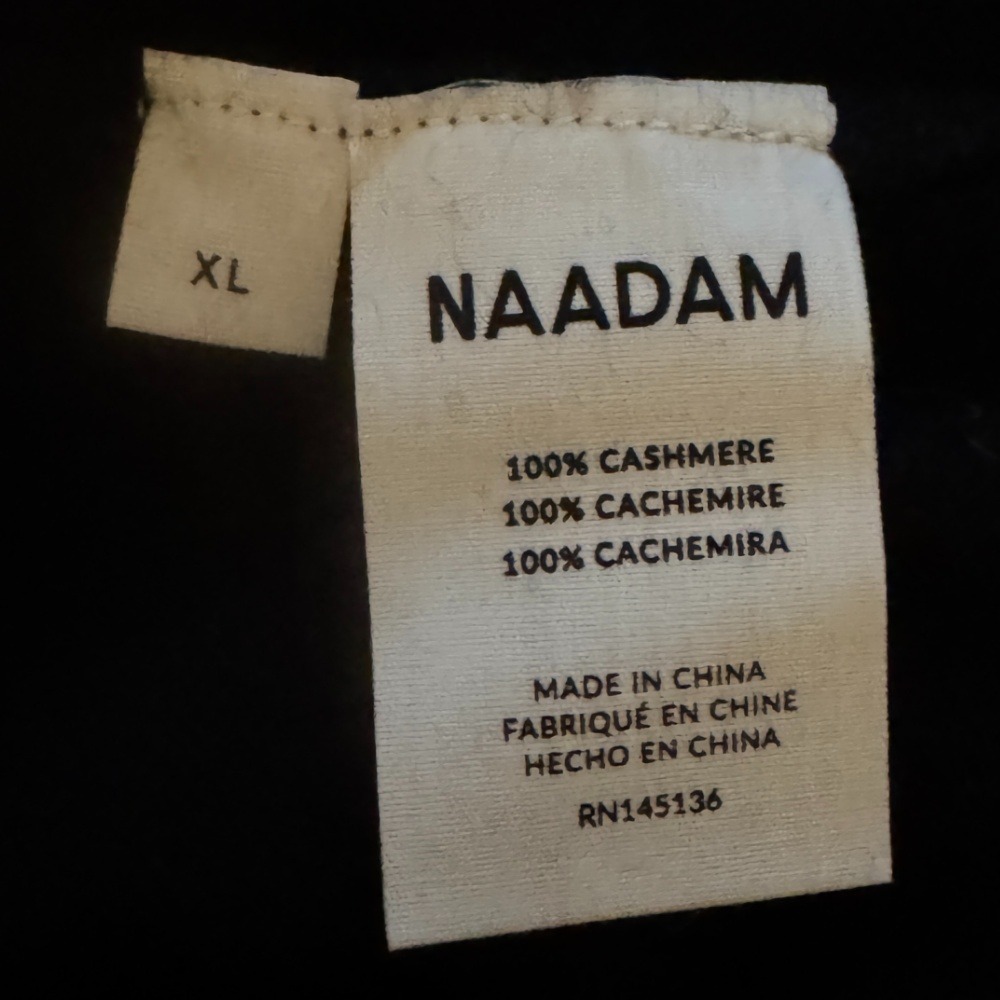 Naadam Sweater Womens XL Black 100% Cashmere V-Neck The Soft Collection - Picture 9 of 12